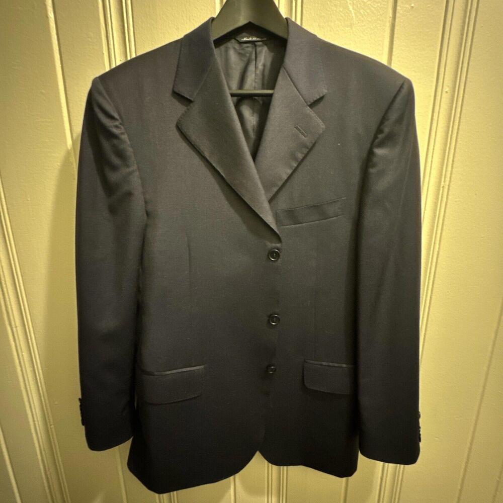 Canali‎ Blazer Jacket Mens 50 it 40 us Black Casual Wool